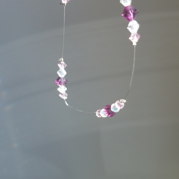 Swarovski Purple Diamond Crystals Beads Necklace - Picture 8 of 14